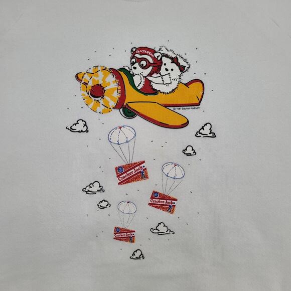 Vintage 1987 Cracker-Jack Bear Sweatshirt Womens XL 22x25 - Picture 10 of 13